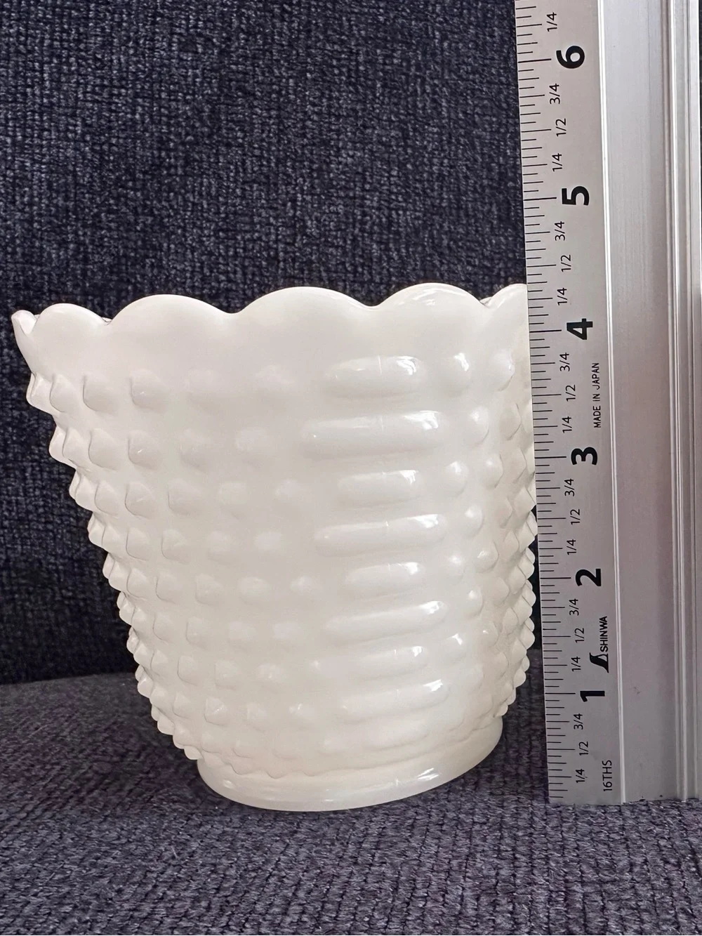 Vintage Hobnail Milk Glass Planter / Vase - Home Decor